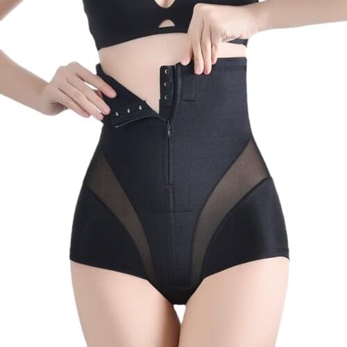 Sexy Shaperwear Women High Waist Trainer Body Shaper Tummy Slim Control Body Shape Belly Underwear Briefs Zipper Panty