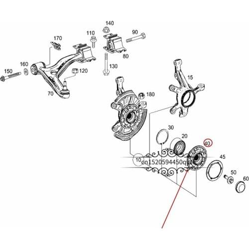 Front wheel bearing Suitable for B 200mer ce des-be nzB 180 A 180 A 200 A 260 B 260 Front bearing Front wheel axle 2463370145