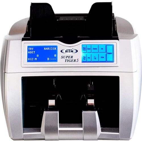 Professional Mix Banknote Value Cointing Machine For EURO, GBP, USD, TL | HTM Super Tiger 5 | 100 Counterfeit Detector & 3D