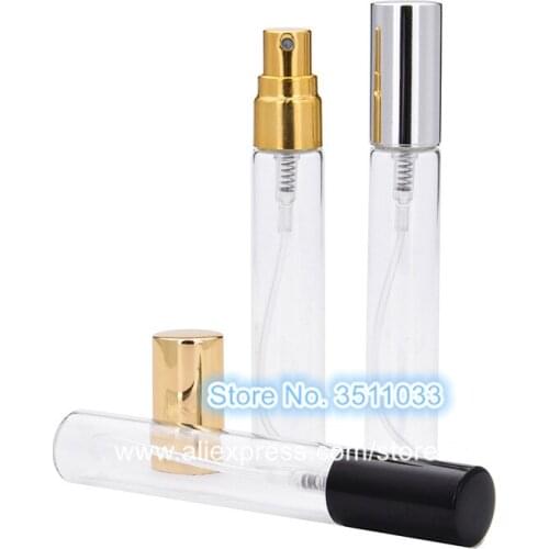 30pcs 8ML Transparent Slim Glass Spray Bottle Refillable Perfume Atomizers Bottle Empty Sample Cosmetic Spray Vials Containers