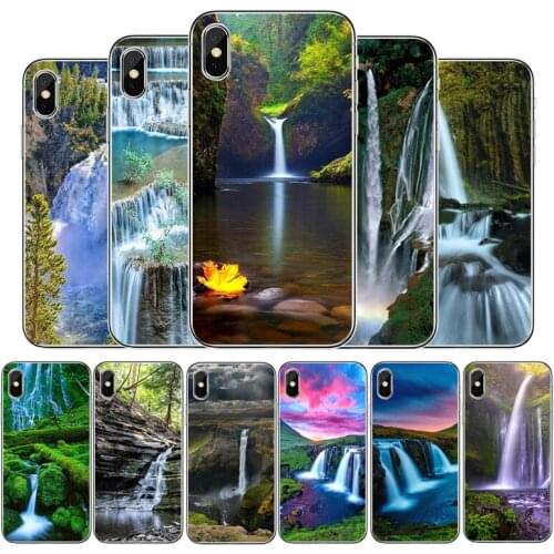 Waterfall Natural scenery design Transparent phone case For iphone 12 11Pro Max 11 XR XS Max X 8 7 6 6S Plus 5 5S SE 2020