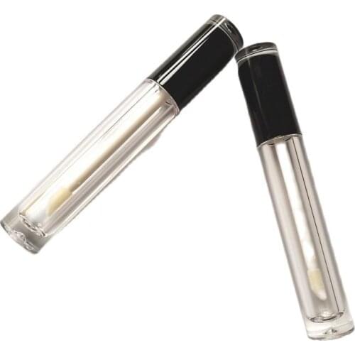 5ml Empty Clear Lip Gloss Wand Tube Plastic Round Cosmetic Container Lipgloss Packaging Tubes Refillable Bottle 30/50/100pcs