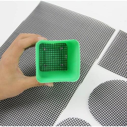 Plastic Flower Pot Hole Mesh Pad Breathable Gasket Multifunction Prevent Soil Loss Bonsai Pot Bottom Grid Mat Leak-proof Black
