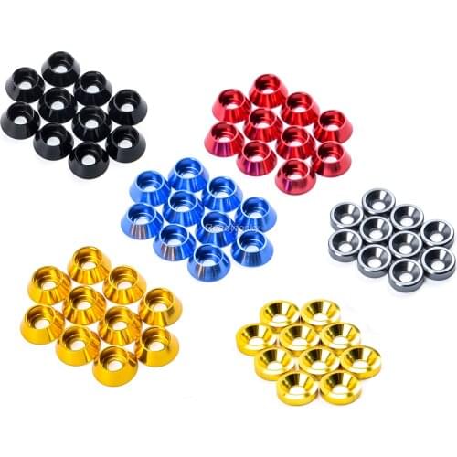 10pcs/lot Aluminum Alloy Screw Washer M3 Corlorful Cap Head Gasket washer for RC parts