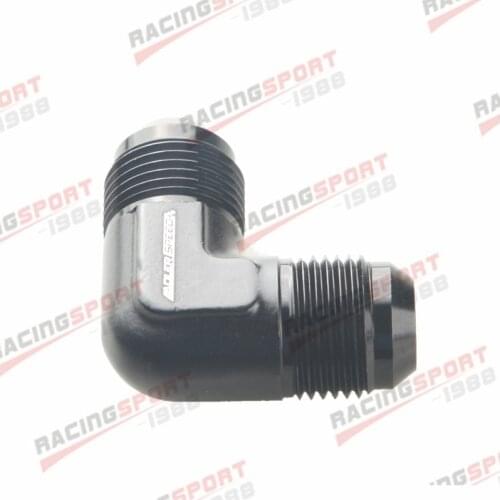 90 Degree -10 AN To -10 AN Male Flare Union Fitting Adapter Black