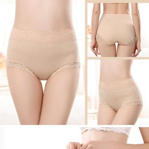 TJ-TingJun New Pure Cotton High-waisted Lace Panties For Women Are New Style Of Breathable All-cotton Panties For Women N6224