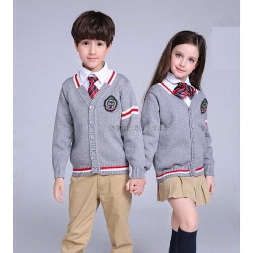 Boys Girls Knitwear Sweater School Teenager Kids Autumn Winter Cardigan Knitted Sweater Toddler Child Tops Clothes 3-14Years