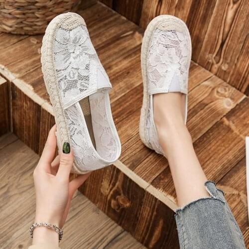 2021 Summer Breathable Womens Canvas Shoes Fashion Slip On Lazy Ladies Loafers Flats Shoes Women New Casual Womens Shoes