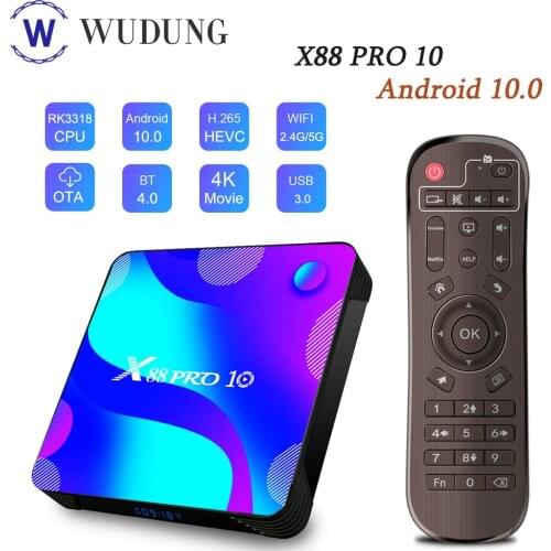 TV Box Android 10 Smart TV Box X88 PRO 10 4GB 64GB 128GB Rockchip RK3318 4K TV box Set Top Box no app include