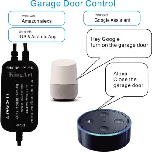 Smart Wi-Fi Garage Door Controller/Opener Remote Control Voice Control for Electric Garden Warehouse Door Mall Roller Shutter