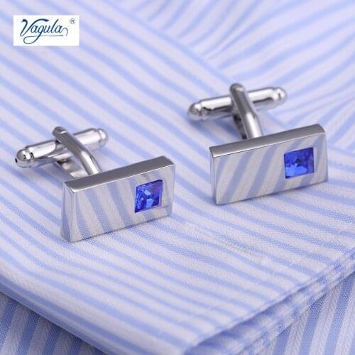 VAGULA Cuff links Button Gemelos Men Jewelry AAA Quality Crystal Cufflinks 223