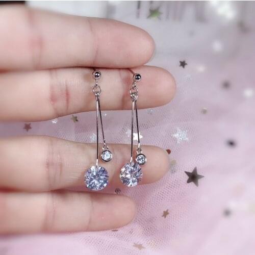 925 Sterling Silver Noble Jewelry Colorful Zircon Diamond Shine Silver Color Wedding Anniversary Water Drop Hyperbole Women 2020