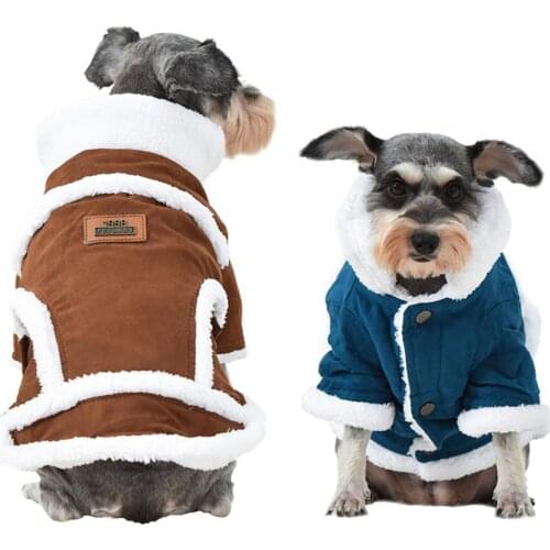 Winter Warm Pet Cat Dog Clothes for Small Dogs Solid Cotton Pet Costume Hoodie Chihuahua Pug Coat Jacket Puppy Clothing Outfit