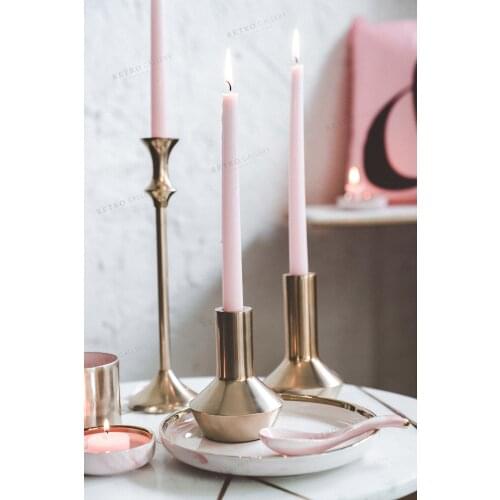 Gold Candle Holder New Year Home Decor Candle Stick Stand Wedding Centerpieces Candle Jars