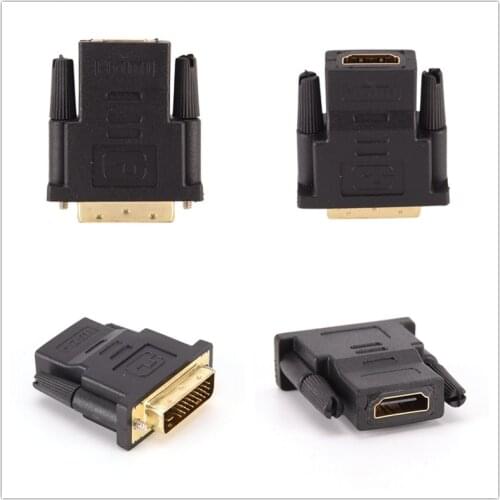 1Pcs DVI-D 24+1 Dual Link Male to HDMI Female Adapter Converter High Quality Connector for PC PS3 Projector TV Box