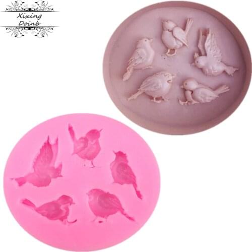 1Pcs Birds silicone soft candy mold cake decorating tool candy chocolate Soft Candy Mold