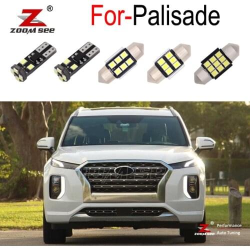 12pc LED plate lamp + LED interior dome indoor trunk lights for Hyundai Palisade 2019 2020