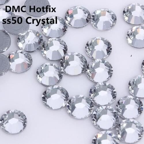 144pcs/Lot, Hotfix Rhinestones ss50 (9.9-10.1mm) High Quality DMC Crystal Clear Iron-on Stones