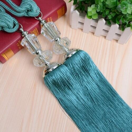 2pcs/lot Europe Style Curtain Tassels Hang Ball Small Crystal Double Ball Rural Curtain Tieback Curtains Assessories Kwastjes