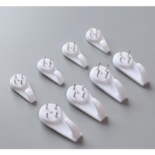 3pcs Seamless Hook Nails Plastic Wall Hanging Painting Frame Invisible Hook Clothes Hanger for Hats Towels Keys Home Supplies