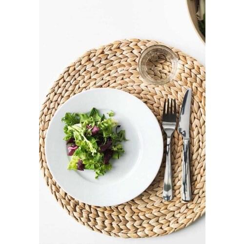 Handmade 4 Pieces Lux Knitted Straw Bamboo Placemat 36cm American Service