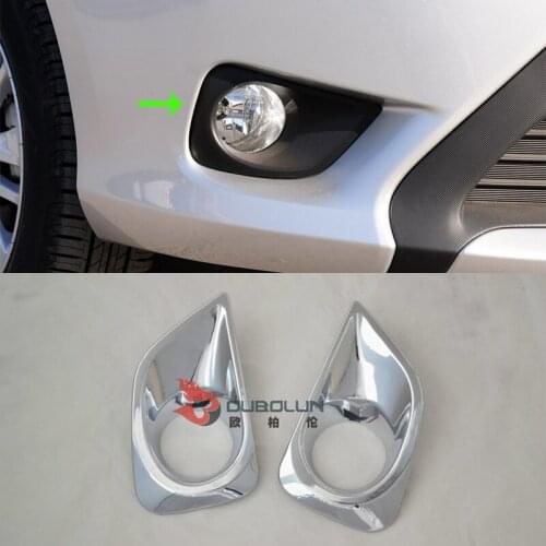 Car Accessories Exterior Decoration ABS Chrome Front Fog Lamp Light Cover Trims For Toyota Vios/Yaris Sedan 2014 Car-styling