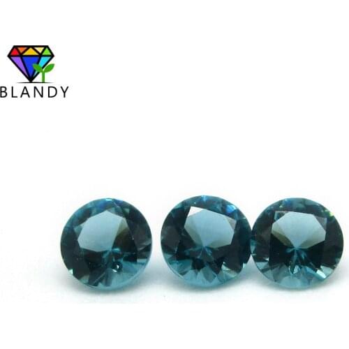 Free Shipping AAAAA Qaulity 1000pcs/lot 0.8-3.0mm Round Machine Cut Blue Green Nano Stone Synthetic Gems For Jewelry Wax Setting