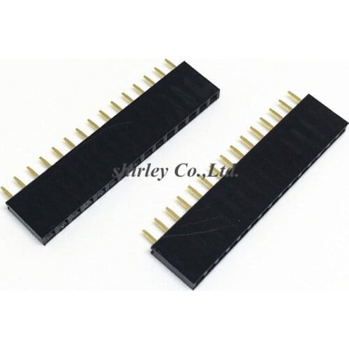 Free shjipping 20 pcs 15P 2.54mm Female Header Single Row Straight Pin Socket 1*15pin Strip Pitch Connector 1X15pin