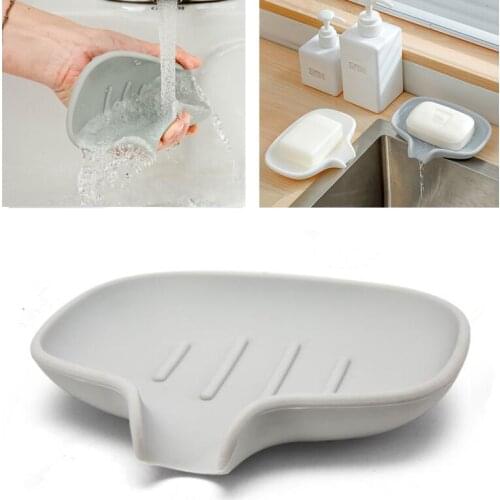 Sponge Holder Bathroom Storage Rack Drain Soap Box Portable Non-Slip Sponge Drain Tray Shower Soap Dish Plate Holder