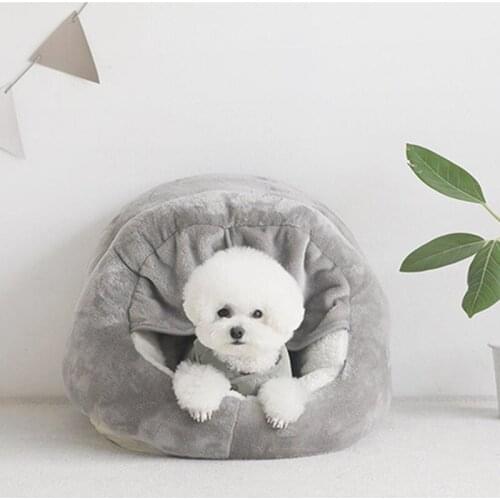 Pet Dog Kennel Cat And Dog Bed Dog House Cat bed With Door Curtain Plush Comfortable Semi-Enclosed Pet Products 2020 New