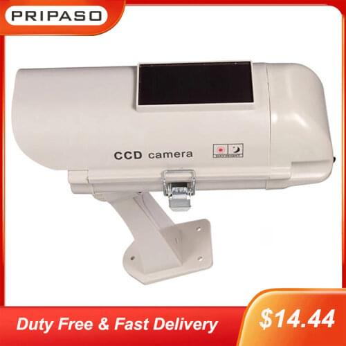 Solar Power Outdoor Dummy IR LED Light Security Surveillance CCTV Fake Camera