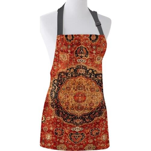 Seley16th Century Antique Persian Print Apron Print Unisex Kitchen Bib with Adjustable Neck for Cooking Gardening