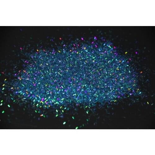 Blue Holographic Solvent Resistant Glitter Bars Nail Art Craft Strip short bar shape color 0.2*1 MM glitter