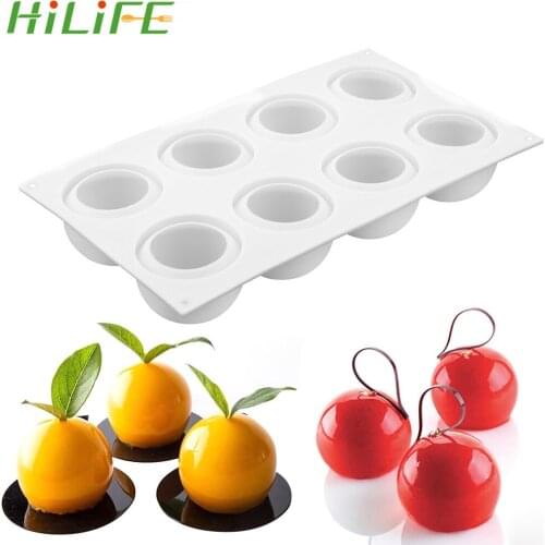 HILIFE 8 Hole Food Grade Cake Decorating Tools DIY Fondant Cake Silicone Mold Candy Chocolate Gumpaste Moulds Baking
