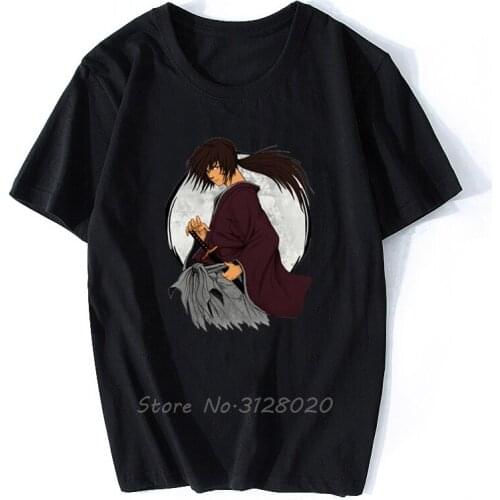 Hip Hop Men T-shirts Rurouni Kenshin Manga Anime Artsy Awesome Artwork Printed Street Guys Tops & Tees