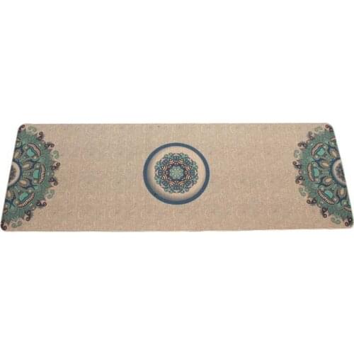 Natural rubber natural linen yoga mat high density 183*61*0.5cm Fitness rubber mat high quality with beautifual pattern