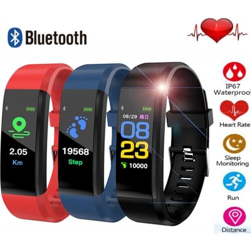 New Plus Bluetooth fitness watch Heart Rate Blood Pressure Monitor Sport pedometer Bracelet Waterproof Smart Wristband