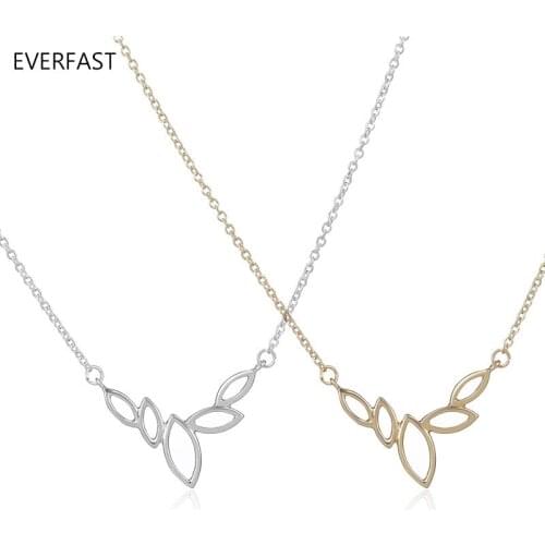 Wholesale10pc/lot Minimalist Hollow Leaf Necklaces & Pendants Dainty Simple Leaf Charm Necklace Anime Women Jewelry