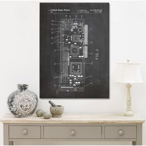 Motherboard patent, Computer Interface Card wall art, posters,Geek decor,vintage print,blueprint,gift idea, wall Decorations