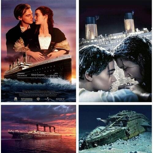 Titanic Movie Poster DIY 5D Diamond Painting Full Square Diamond Embroidery Mosaic Needlework Craft Cross Stitch Home Decor Gift