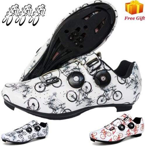 Professional road mountain bike riding shoes Four seasons lock-assisted leisure cycling shoes for men and women