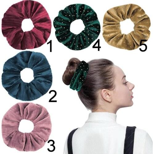 Scrunchie Stretch Headband Dot Scrunchies Women Elastic Hair Bands Girls Hair Ties Hairband Head band Accessories 20pcs 1010