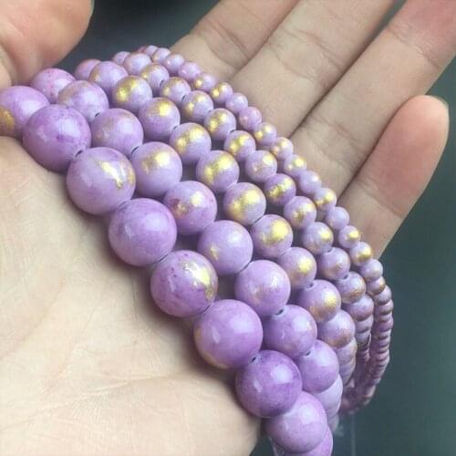 Light Purple Lapis Lazuli Jades Beads Natural Loose Stone Beads For DIY Jewelry Making Bracelet Accessories 15'' 4 6 8 10mm