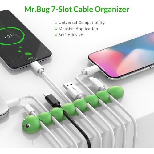 7 Clips Caterpillar Cable Winder Organizer For Mobile Phone Earphone USB Charging Cable Storage Keyboard Headphone Wire Holder