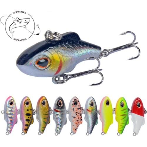 VIB9Pcs 3.5cm/5g Artificial Sequins Plastic Hard Bait Wobbler Sea Fishing Lure3D Simulation Eyes Bionic Bait 10# With Hook