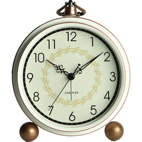 Nordic Vintage Metal Table Clock Living Room American-Styledesk Watch Clock Table Desktop Home Decoration Horloge Gift Ideas