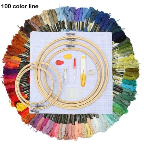 Magic Embroidery Pen Punch Needle Kit Craft Embroidery Needle Hoop Kit Thread Stitch Embroidery Hoop DIY Sewing Tools