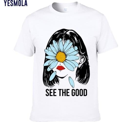 YESMOLA Cute Daisy Printed Women Casual T Shirt Clothes Short Sleeve Tops Summer O-neck Female Tshirts Oversized T-shirts