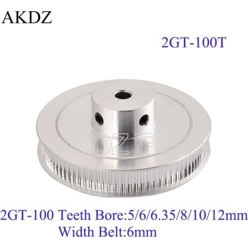 100 Teeth 2GT Timing Pulley Bore 6/6.35/8/10/12/14/15/16/19/20/22/25mm for GT2 Synchronous belt width 6/10mm 100Teeth 100T