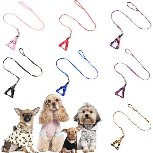 1 Pc Adjustable Printed Puppy Leashes 110cm color random Daily Training Walking